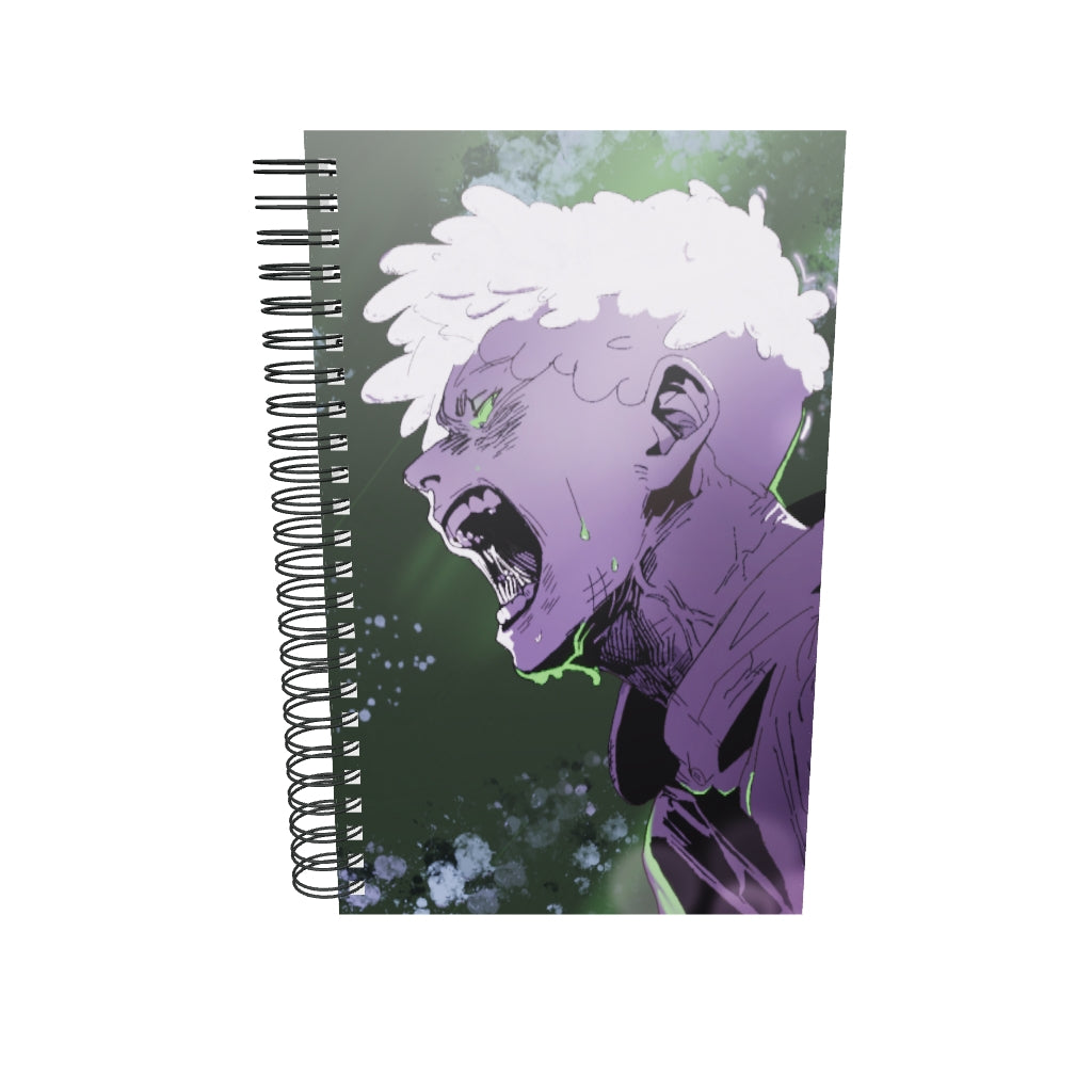 Screaming Man Green Spiral notebook 5.5″ × 8.5″